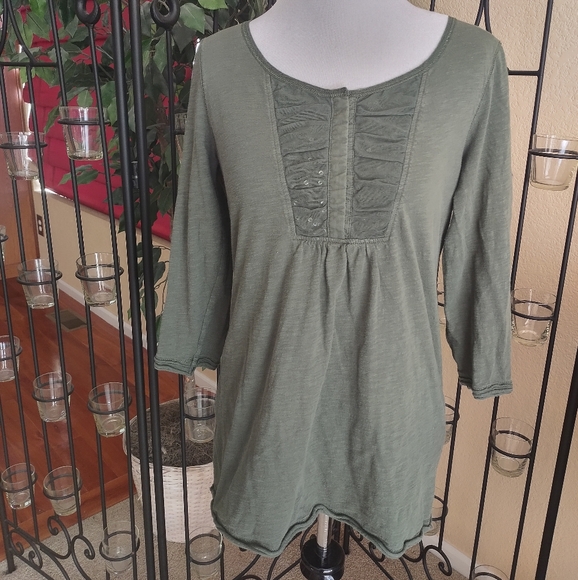 Eddie Bauer Green 3/4 Sleeve Blouse - Picture 1 of 12